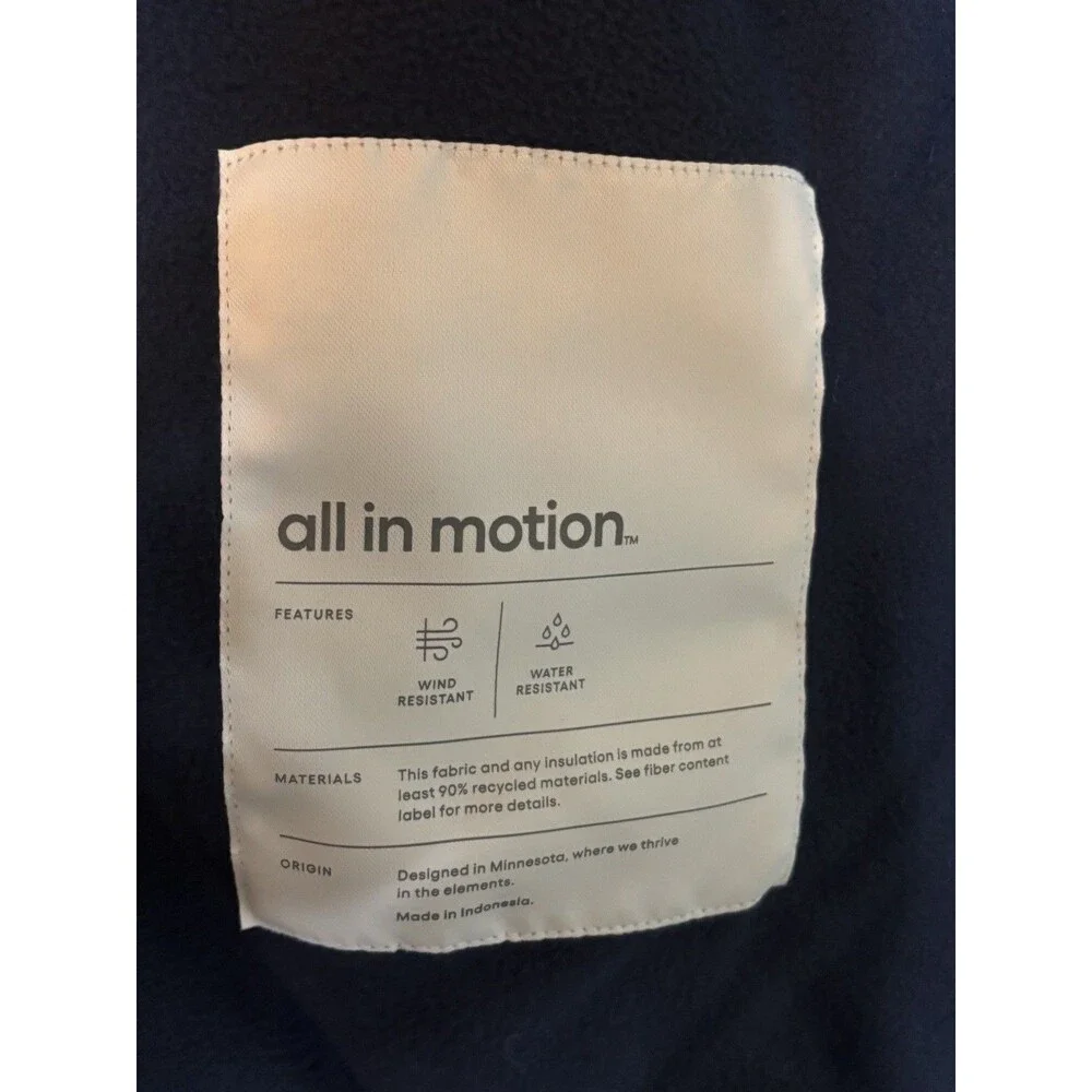 New Mens Puffer Jacket w/ 3M Thinsulate All in Motion Navy Blue Sz M Retail $55
